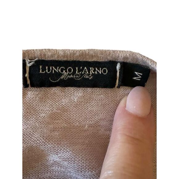 Lungo L'arno Dusty Rose Lace Cardigan Lightweight Medium Pink Boho Open Front - Picture 6 of 6